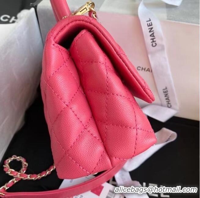 Buy Discount Chanel coco mini flap bag with top handle AS2215 rose