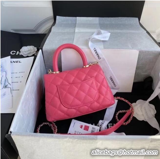 Buy Discount Chanel coco mini flap bag with top handle AS2215 rose