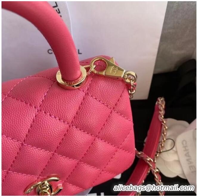 Buy Discount Chanel coco mini flap bag with top handle AS2215 rose