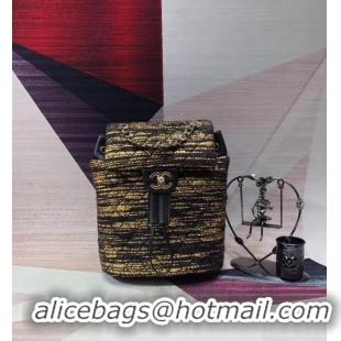 Discount CHANEL Tweed small Backpack & gold-Tone Metal 69964 black