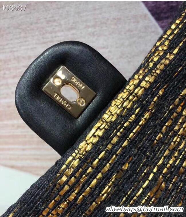 Best Price CHANEL Tweed small Backpack & gold-Tone Metal 69965 black