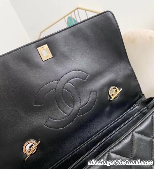 Shop Cheap Chanel coco flap bag with top handle A92237 black