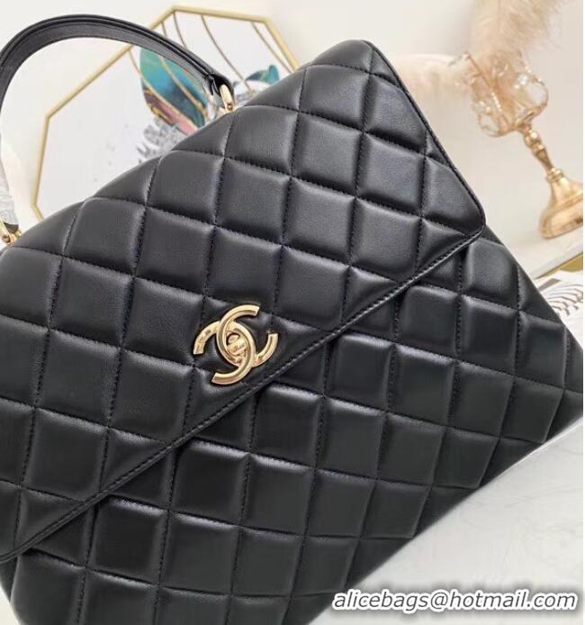 Shop Cheap Chanel coco flap bag with top handle A92237 black