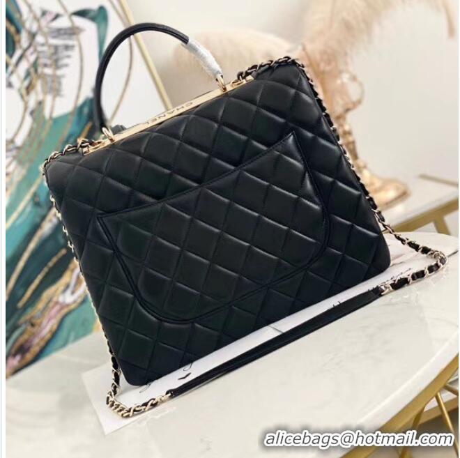 Shop Cheap Chanel coco flap bag with top handle A92237 black