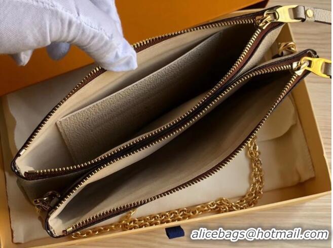 Top Quality Louis vuitton DOUBLE ZIP POCHETTE M80084 Cream