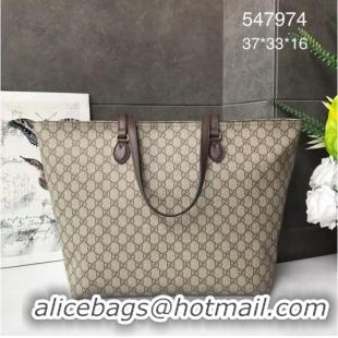 Low Cost Gucci GG Supreme canvas medium tote bag 547974 brown