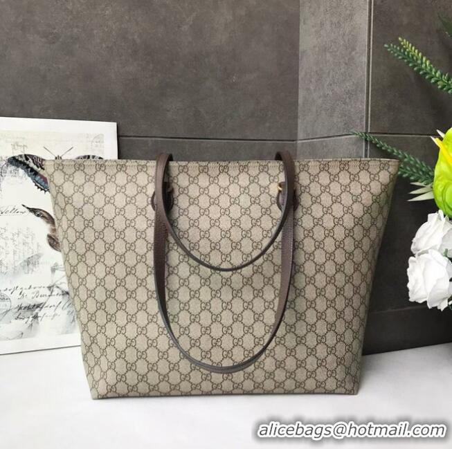 Low Cost Gucci GG Supreme canvas medium tote bag 547974 brown