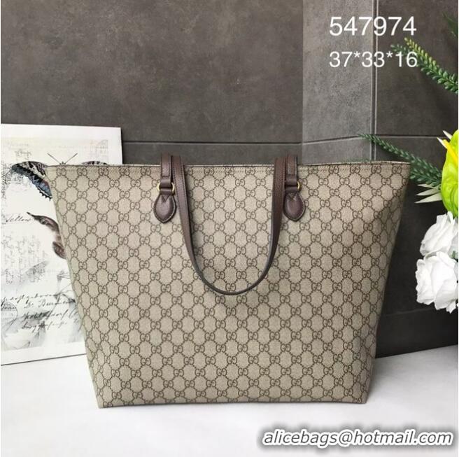 Low Cost Gucci GG Supreme canvas medium tote bag 547974 brown