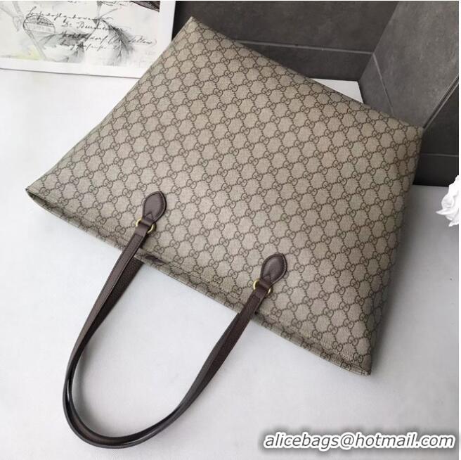 Low Cost Gucci GG Supreme canvas medium tote bag 547974 brown