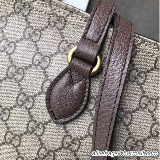 Low Cost Gucci GG Supreme canvas medium tote bag 547974 brown