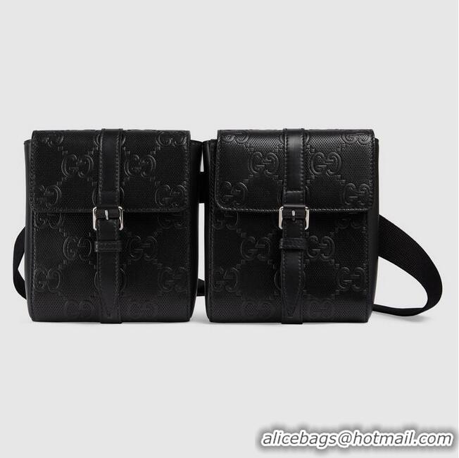 Super Quality Gucci GG embossed belt bag 631339 black