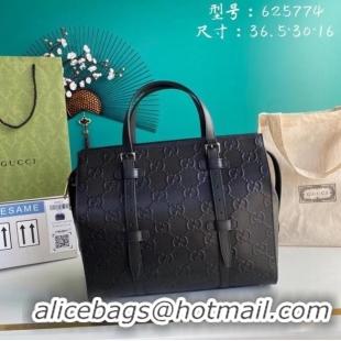 New Release Creation Gucci GG embossed tote bag 625774 Black