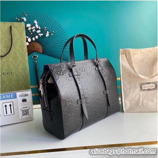 New Release Creation Gucci GG embossed tote bag 625774 Black