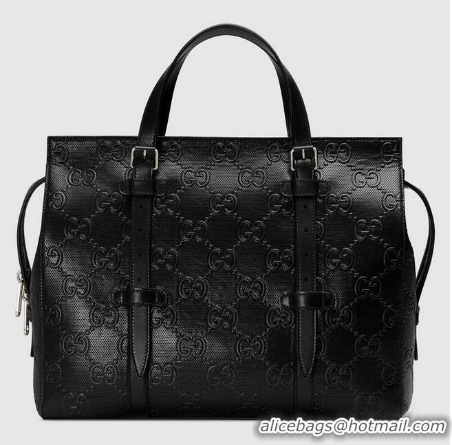 New Release Creation Gucci GG embossed tote bag 625774 Black