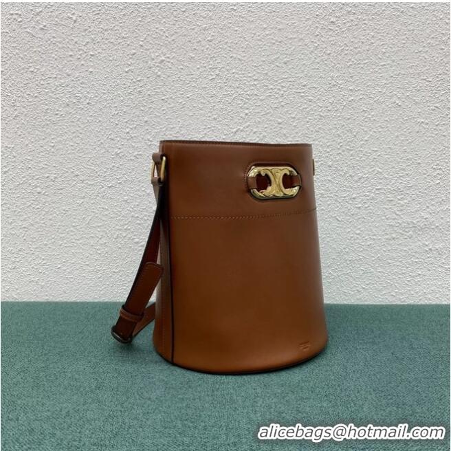 Affordable Price Celine BUCKET BAG IN SHINY CALFSKIN 193043 brown