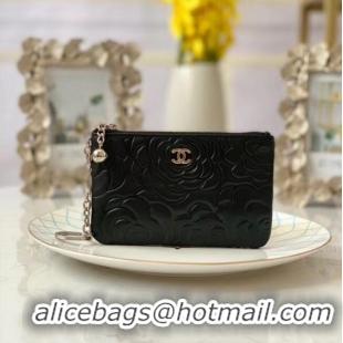 Unique Style Chanel zipped wallet Goatskin AP31504-1 Black