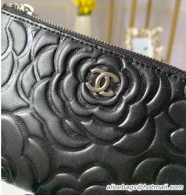 Unique Style Chanel zipped wallet Goatskin AP31504-1 Black