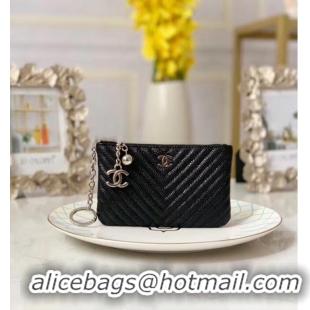 Good Looking Chanel zipped wallet Goatskin AP31504-2 Black