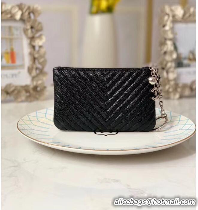 Good Looking Chanel zipped wallet Goatskin AP31504-2 Black