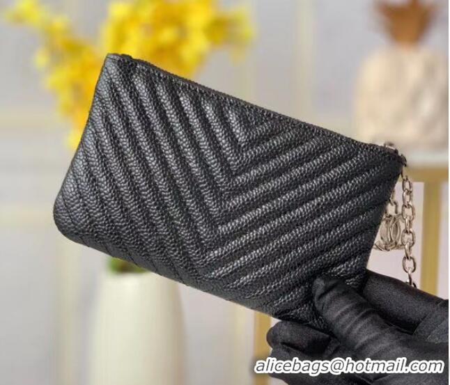 Good Looking Chanel zipped wallet Goatskin AP31504-2 Black