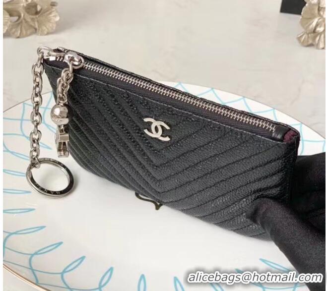 Good Looking Chanel zipped wallet Goatskin AP31504-2 Black