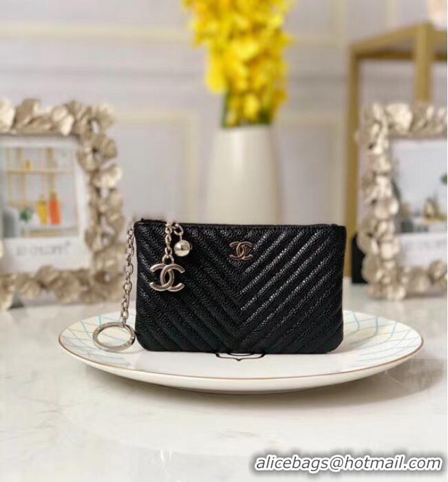 Good Looking Chanel zipped wallet Goatskin AP31504-2 Black