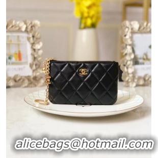 Top Quality Chanel zipped wallet Goatskin AP31504-4 Black