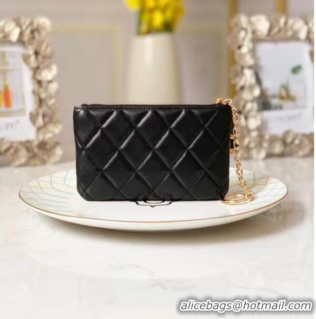 Top Quality Chanel zipped wallet Goatskin AP31504-4 Black