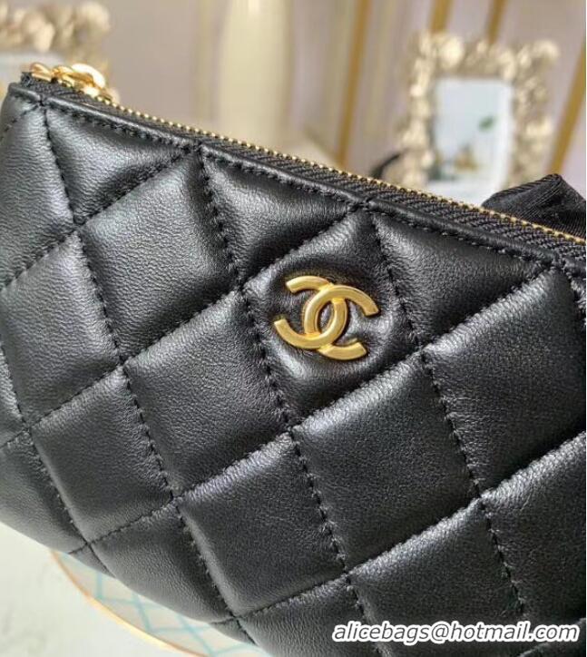 Top Quality Chanel zipped wallet Goatskin AP31504-4 Black