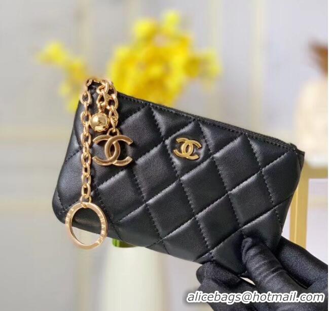 Top Quality Chanel zipped wallet Goatskin AP31504-4 Black