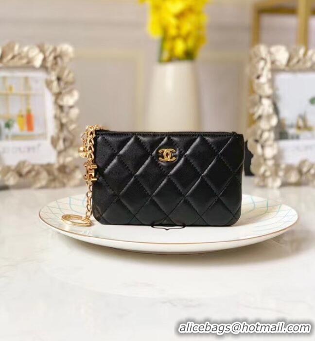 Top Quality Chanel zipped wallet Goatskin AP31504-4 Black