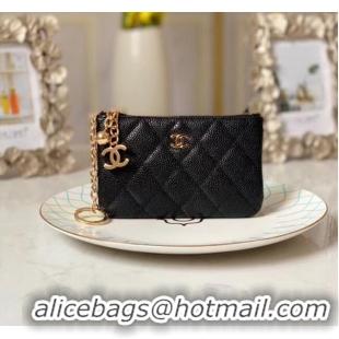 Best Price Chanel zipped wallet Goatskin AP31504-6 Black