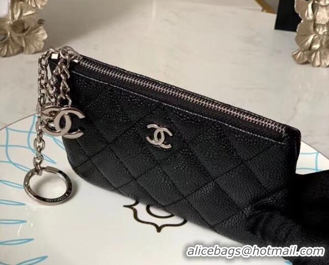 Unique Style Chanel zipped wallet Goatskin AP31504-7 Black