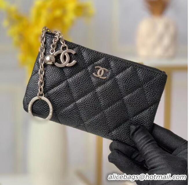 Unique Style Chanel zipped wallet Goatskin AP31504-7 Black