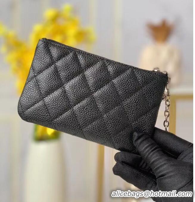 Unique Style Chanel zipped wallet Goatskin AP31504-7 Black