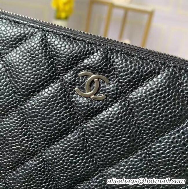 Unique Style Chanel zipped wallet Goatskin AP31504-7 Black