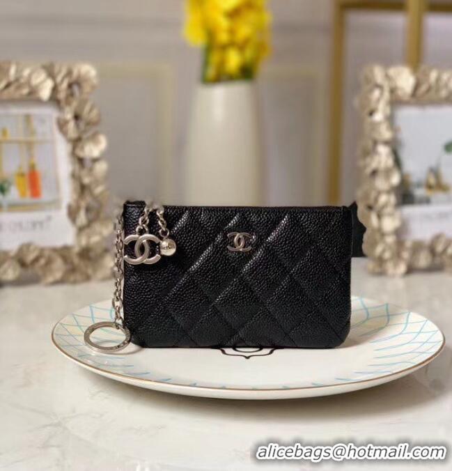 Unique Style Chanel zipped wallet Goatskin AP31504-7 Black