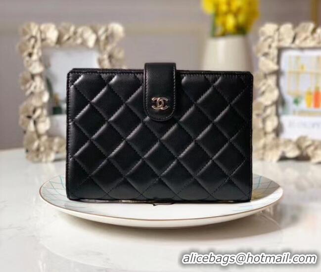 Trendy Design CHANEL sheepskin notebook & Wallet A013 black