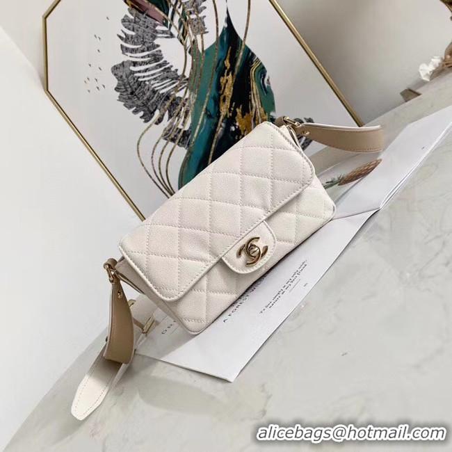 Unique Discount Chanel flap bag AS2273 White