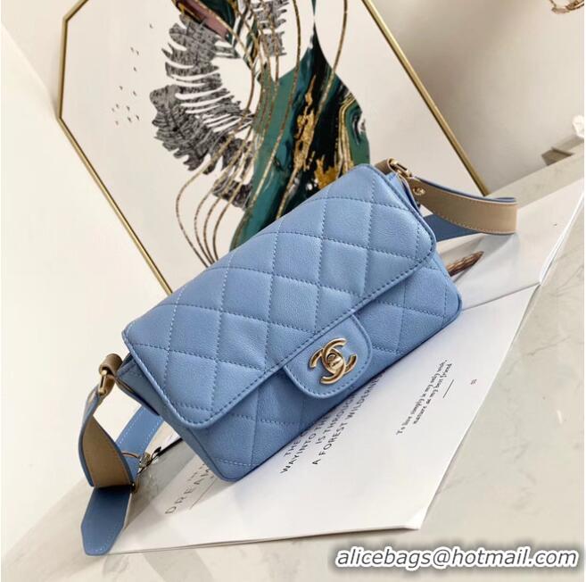 Cheap Design Chanel flap bag AS2273 light blue