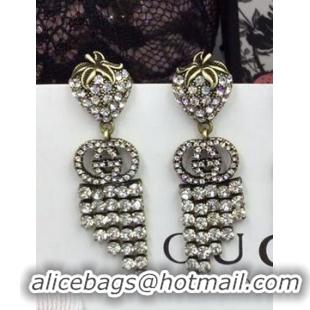 Trendy Design Gucci Strawberry Drop Earrings GG8546 White