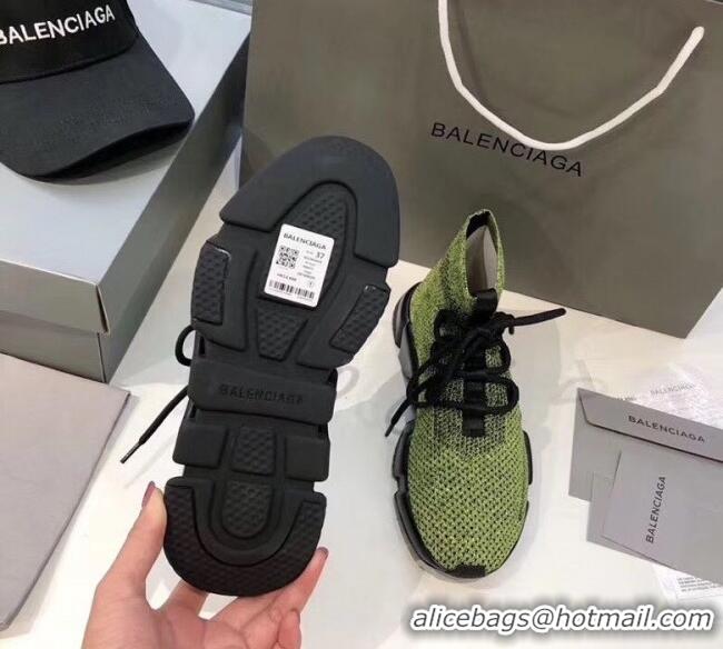 Best Price Balenciaga Lace-Up Knit Sock Speed Trainer Sneaker 033001 Green