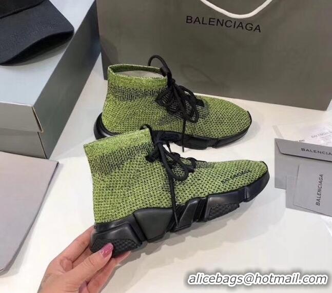 Best Price Balenciaga Lace-Up Knit Sock Speed Trainer Sneaker 033001 Green