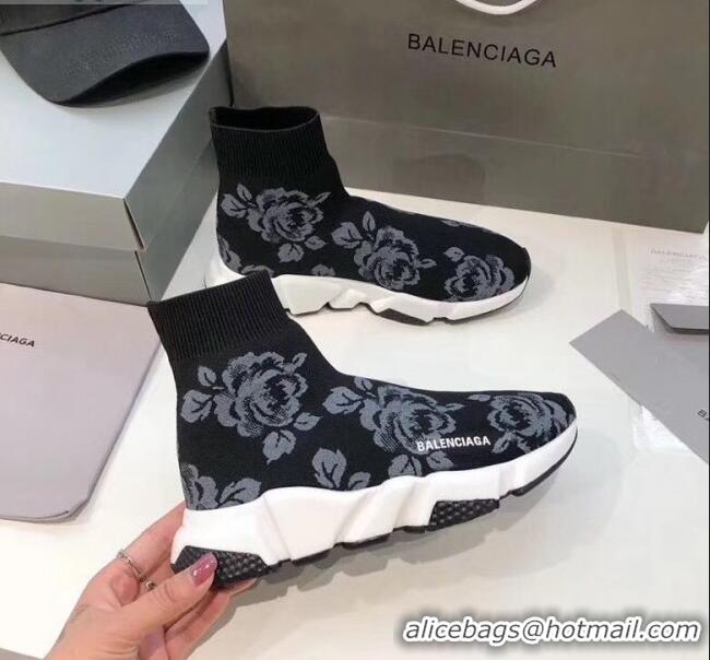 Good Quality Balenciaga Flower Knit Sock Speed Trainer Sneaker 033006