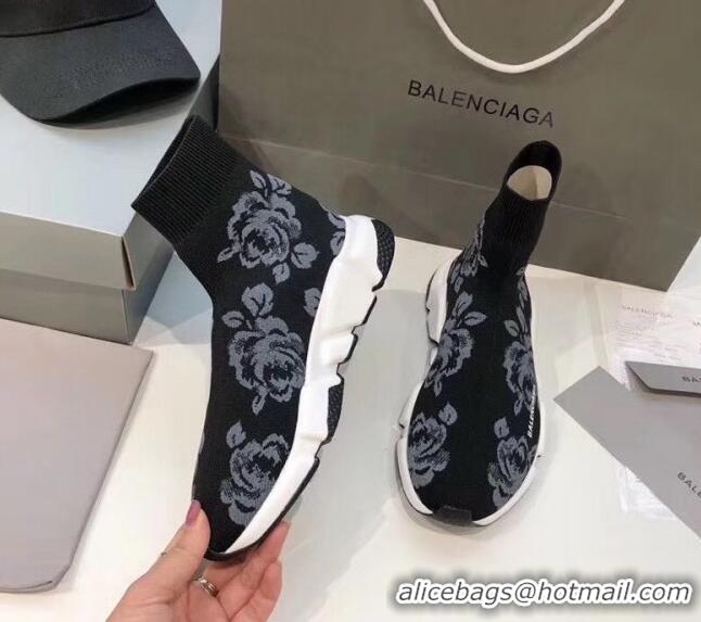 Good Quality Balenciaga Flower Knit Sock Speed Trainer Sneaker 033006