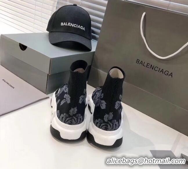 Good Quality Balenciaga Flower Knit Sock Speed Trainer Sneaker 033006