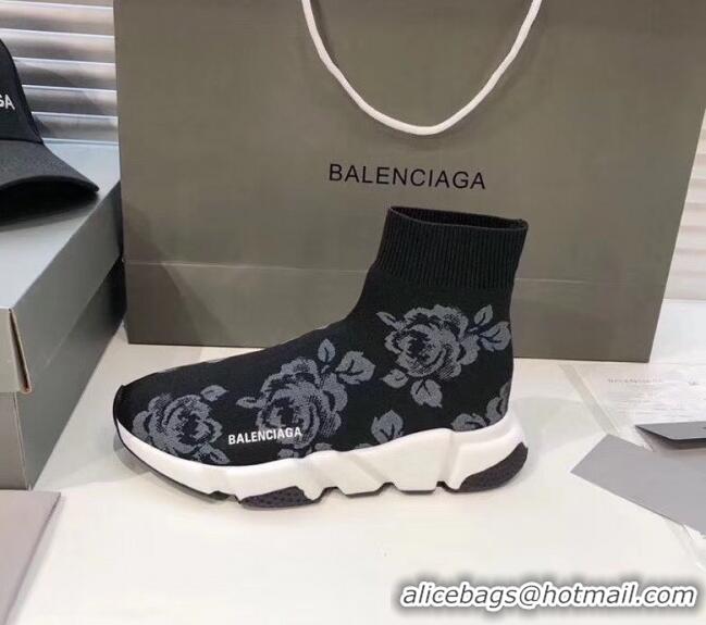 Good Quality Balenciaga Flower Knit Sock Speed Trainer Sneaker 033006