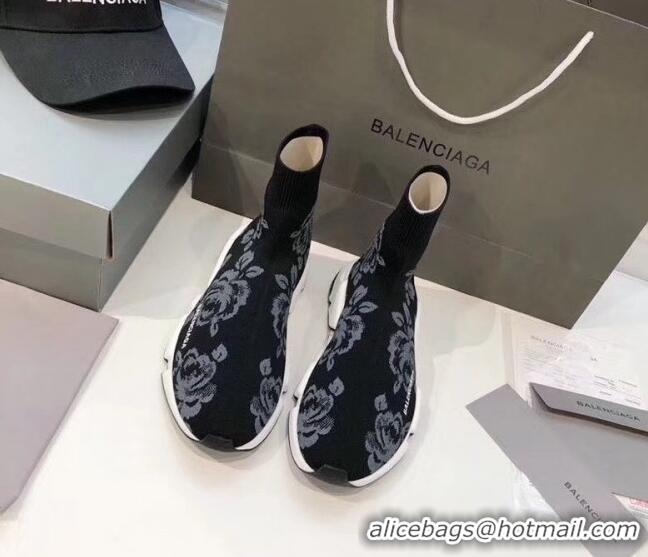 Good Quality Balenciaga Flower Knit Sock Speed Trainer Sneaker 033006