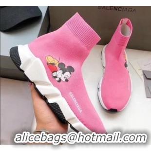 Affordable Price Balenciaga Mickey Knit Sock Speed Trainer Sneaker 033012 Pink