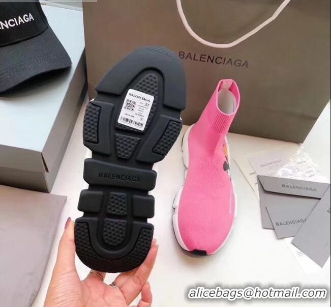 Affordable Price Balenciaga Mickey Knit Sock Speed Trainer Sneaker 033012 Pink